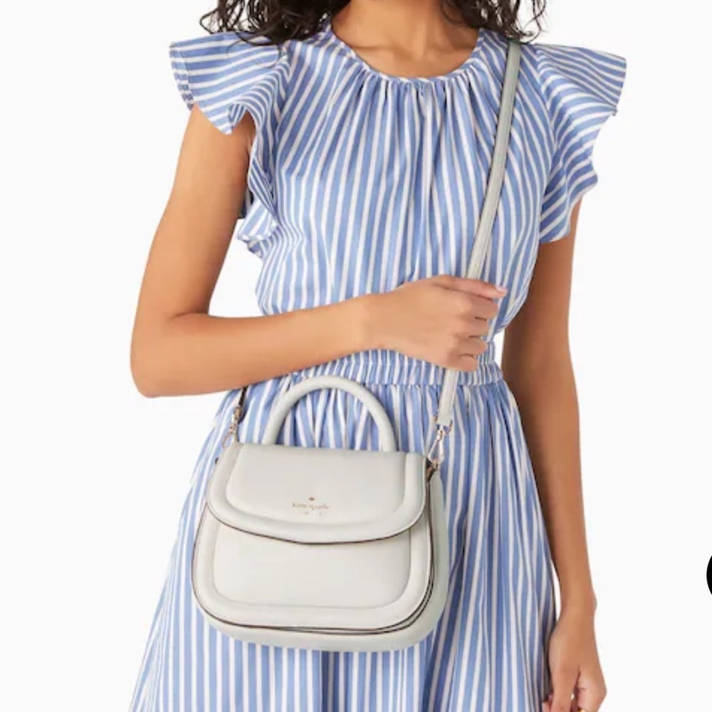 Kate Spade Puffy Top Handle Satchel Crossbody Parchment Ivory White Medium Size